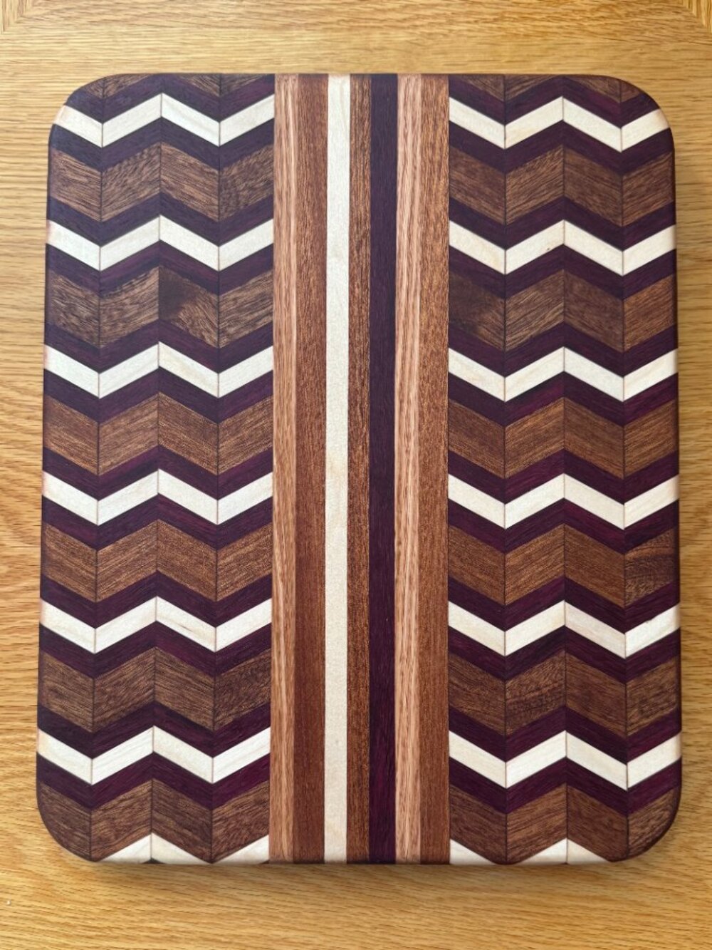 Cutting Board Walnut Sapele Maple Purple Heart Cherry Hardwoods Hand Crafted